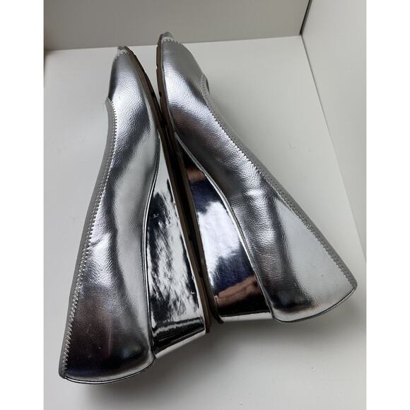 Vintage Anne Klein Sport CAMRYNE Silver OpenToe Wedge Pumps, Sz 11, 15-100 - Picture 7 of 9